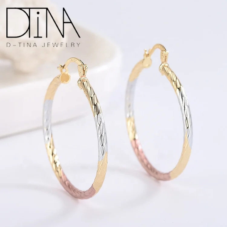 

DTINA Tri-Color Spiral Earrings Cool Style Big Earrings, Tri-color earrings