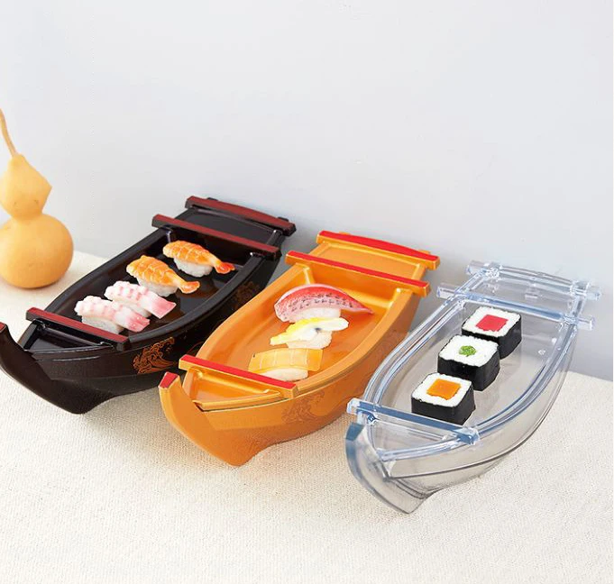 

CYF06 Newell Japanese Restaurant Equipment Serving Tray Large Shaped Decoration Natural Plastic Sushi Boat, Option