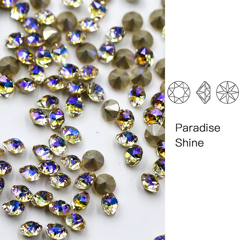 

Paso Sico Full Sizes Paradise Shine 16 Cuts diamond shaped rhinestone Point Back for Nail Art Designs