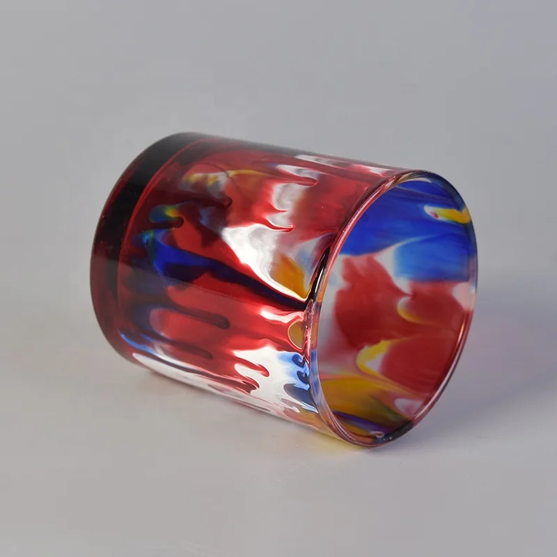 Cylinder customized printing candle container votive glass candle holder home decor wholesale