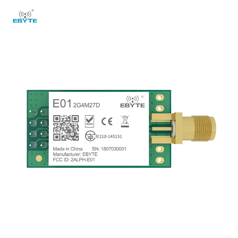 

Ebyte E01-2G4M27D Low Cost Wireless Rf Module NRF24L01P 2.4ghz Module Iot Solutions