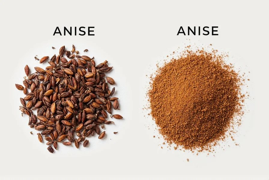 Star anise and anise seeds used in various culinary preparations