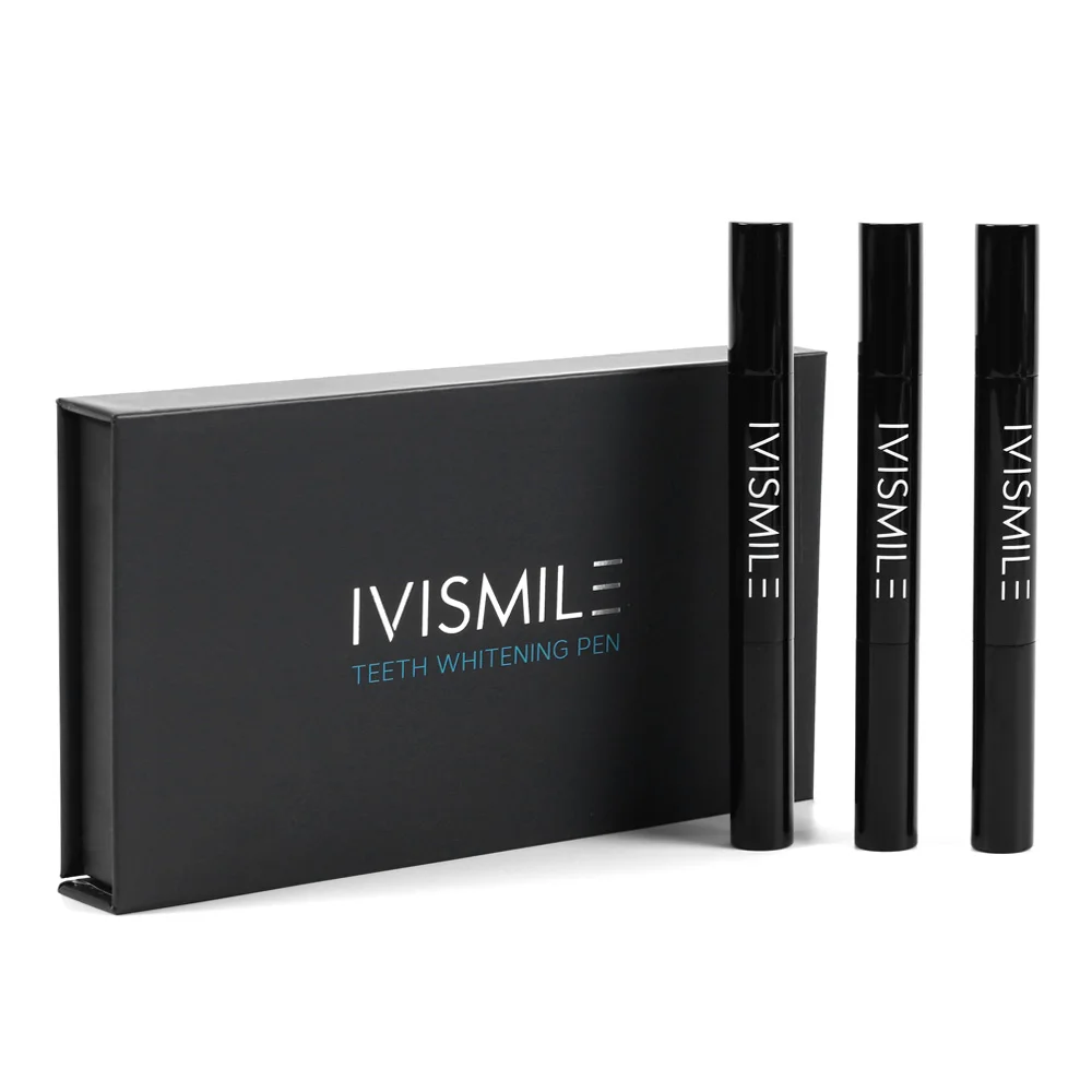 

IVISMILE Dentist Recommend Formula Non Toxic 2ml Empty Teeth Whitening Pen Touch up Applicator, Black/white