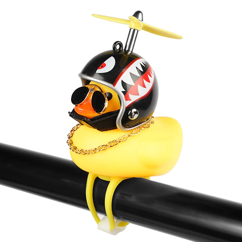 

Little Yellow Duck Headlight Riding Accessories Helmet Bamboo Dragonfly Glasses Duck Shape Bell Children's Bicycle Accessories