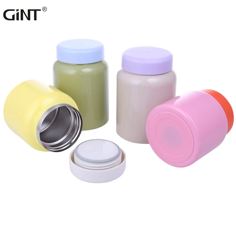

Insulated food soup jar Double Wall with lid 304 stainless steel lunch jar office school portable lunch jug, Various colors & customized