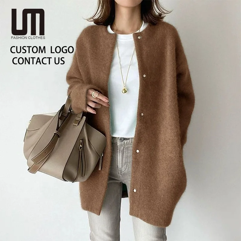 Liu Ming Wholesale Hot Products Fashionable Women Vintage Cardigans Single Breasted Loose Thick Woolen Coat