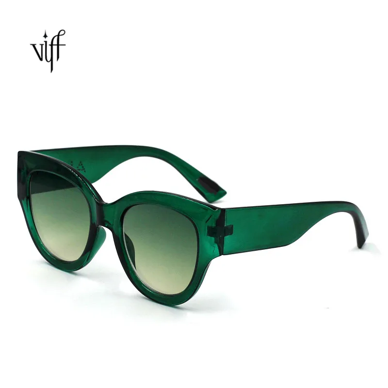 

Retro Style VIFF HP18060 Green Lens Big Temple Sunglasses with Gradient Lens, Multi colors