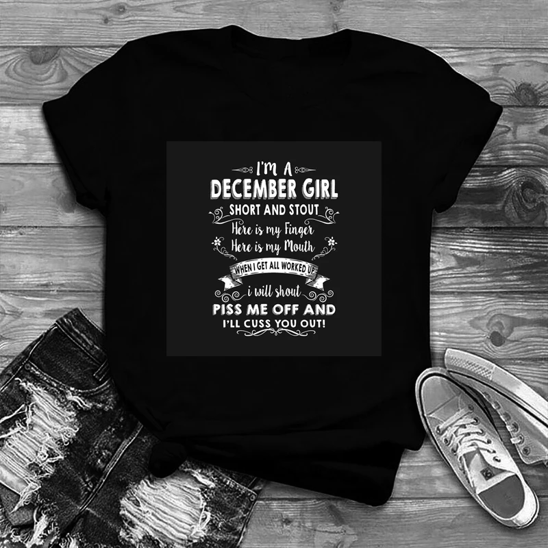 

Summer New Design Round Neck Short-sleeved December Girl T-shirt Loose T-shirt For Women, Picture