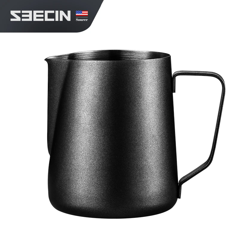 

600ml Black Stainless Steel Milk Pitcher Milk Frothing Pitcher Suitable Coffee and Tea