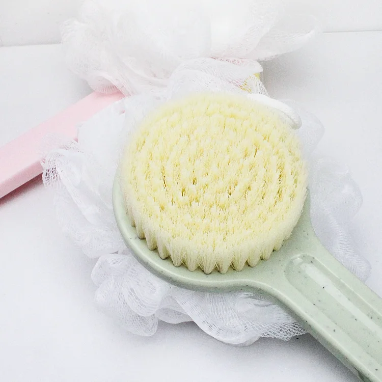 

2 In 1 Bath Ball With Soft Bristles High Performance And High Quality Bath Brushes Plastic Handle Nylon Brush Head, Customized color