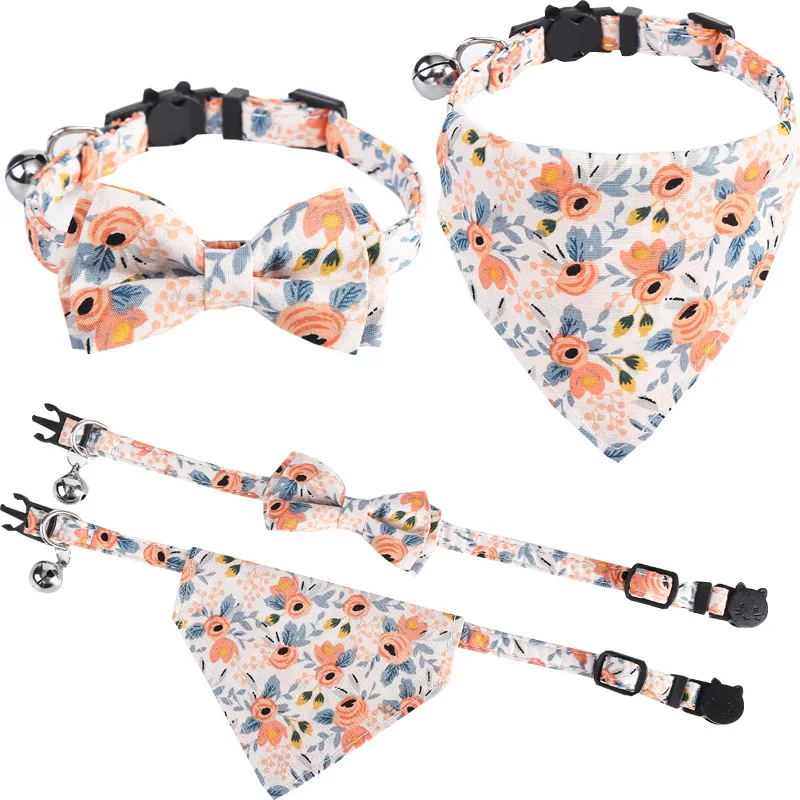 

Hot sale printed pet dog cat bow collar and bandana belt buckle, As picture