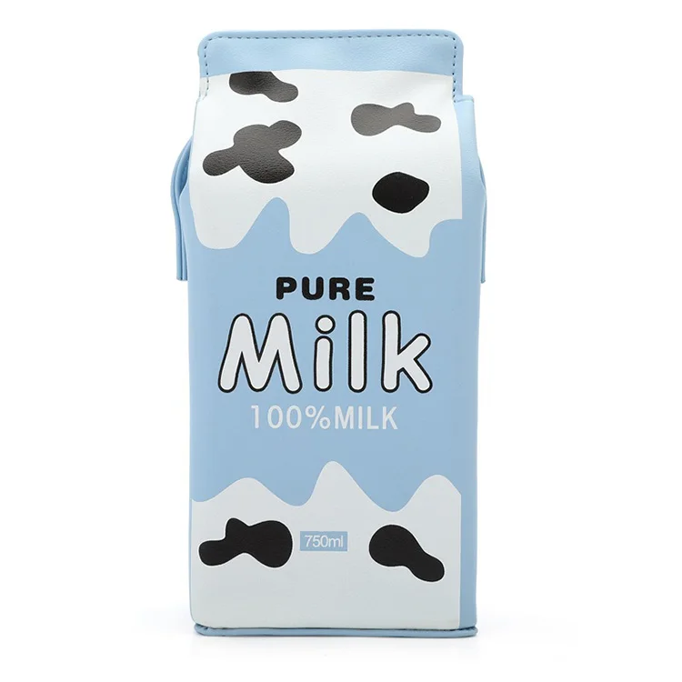 

Lady creative beverage bottle shaped purse creative small backpack milk bag slanting across the mobile phone bag, Dark blue, light blue, black
