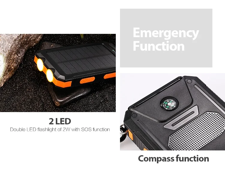 waterproof high quality power banks solar powerbank 10000mah - ANKUX.COM