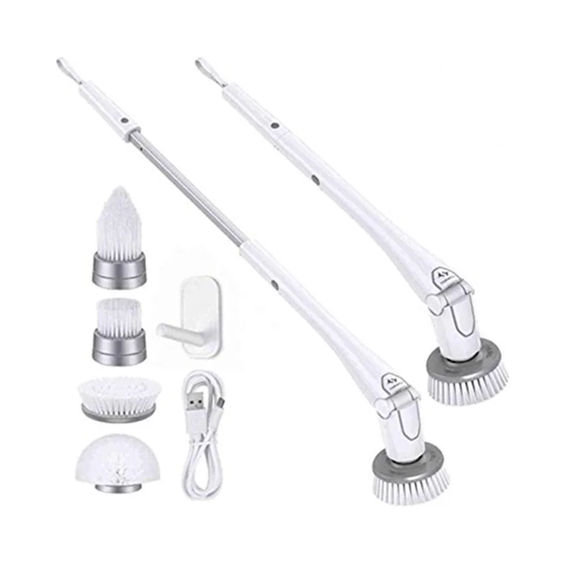 

Electric Spin Scrubber, Cordless Grout Shower 360 Power Bathroom Cleaner with 4 Replaceable Rotating Brush Heads