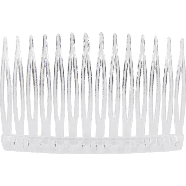 
Wholesale Clear Brown Black Small Wedding Veil Headpiece Updo Bun Holder Plastic Hair Side Comb With Long Teeth for Women Bride 