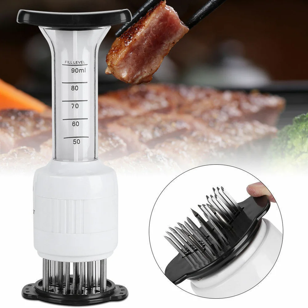 

Drop shipping New Meat Softener Needdles Sauce For Softening Meat Marinator Injector Stainless Steel Sauce Syringe