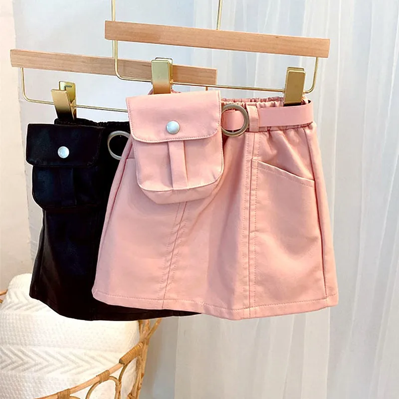 

P108017 INFANT toddler baby girl skirts leather pu leather black pink kids skirts children clothing wholesale boutiques skirt, Customized