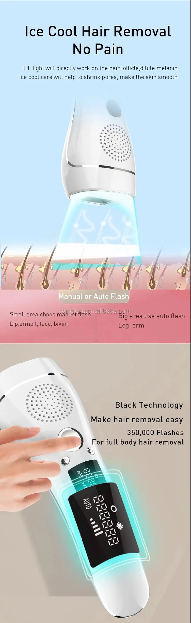 Fast Portable Hair Removal Rechargeable Home Use Pore Remover