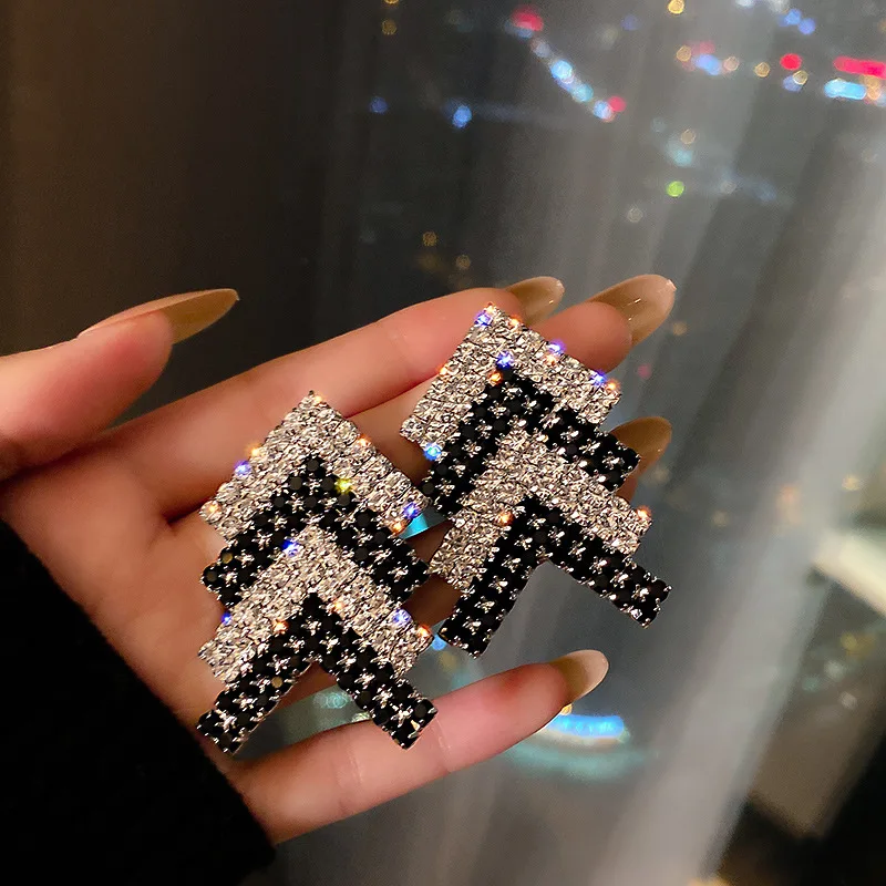 

crystal stud earrings women New fashion trendy arrow earring for girls party statement jewelry wedding gift