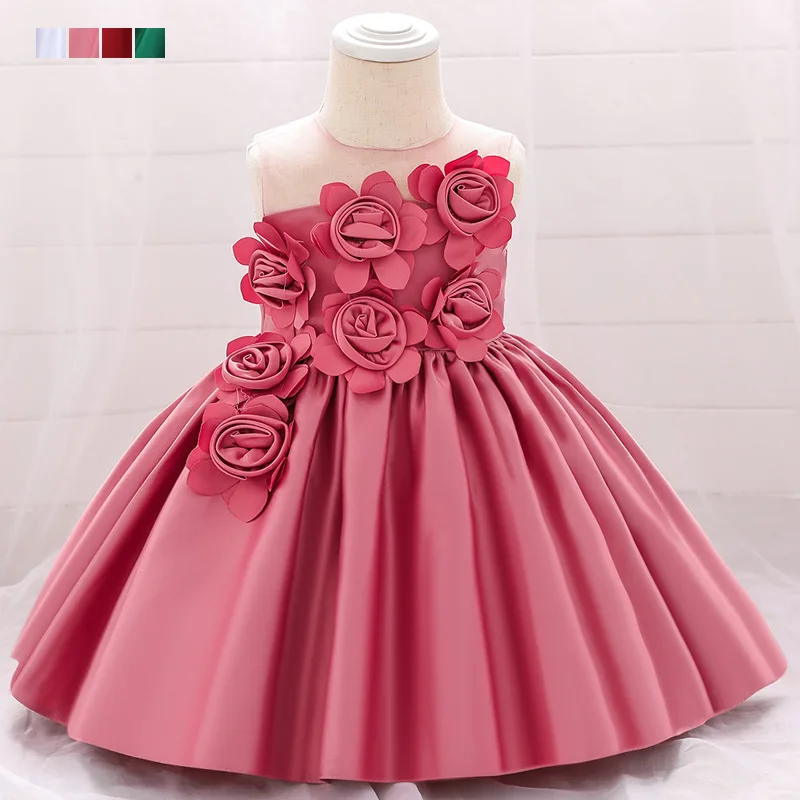 

1-3Y Baby Girls Dress Elegant Princess Wedding Gown Kids Flower Girls Evening Dresses for Girls Birthday Party Needs Dress Up