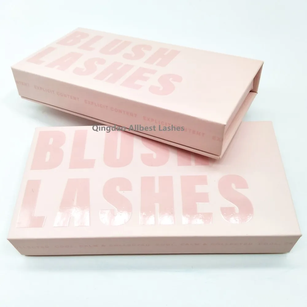 

Qingdao Allbest Mink Eyelashes Vendor Wholesale Private Label Custom Logo Empty UV Nude Lash Box Packaging