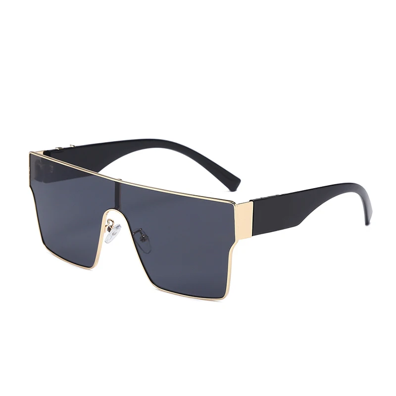 

Super hot vintage fashion one piece lens gold V letter pattern shades sunglasses 10086