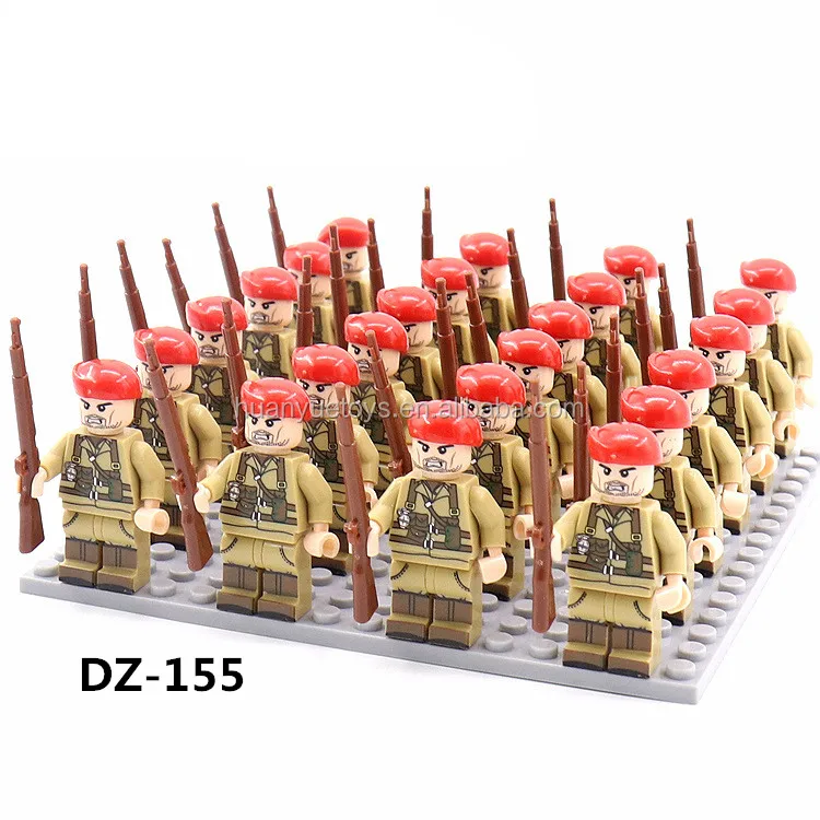 24pcs/lot Ww2 Military Building Blocks Set German Soldiers Usa British ...