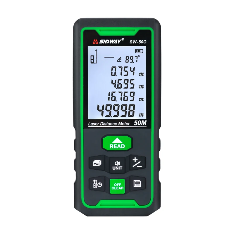 
SNDWAY Laser Distance Meter Green Rangefinder 100m 70m 50m Outdoor Range Finder with tilt angle 
