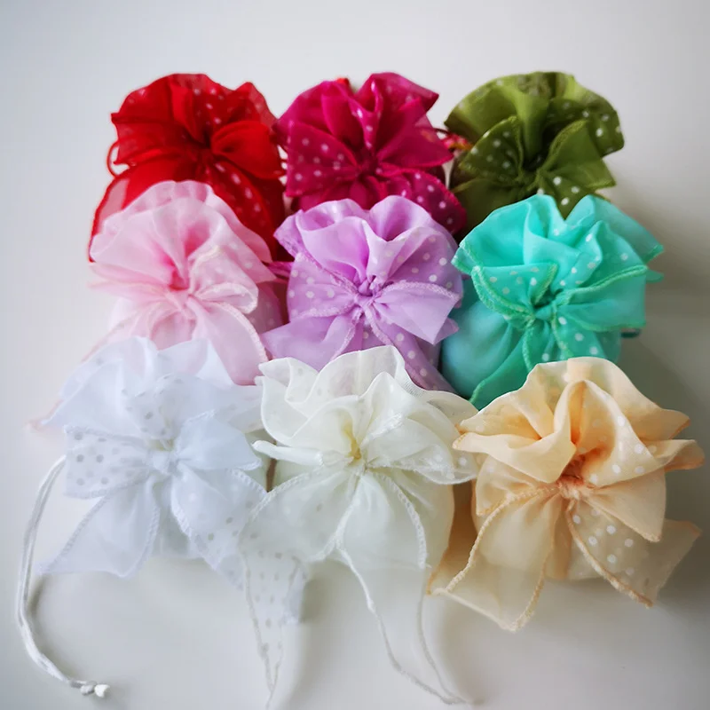 

Hot mini mesh colorful gift bags drawstring personalized cute small gift bag
