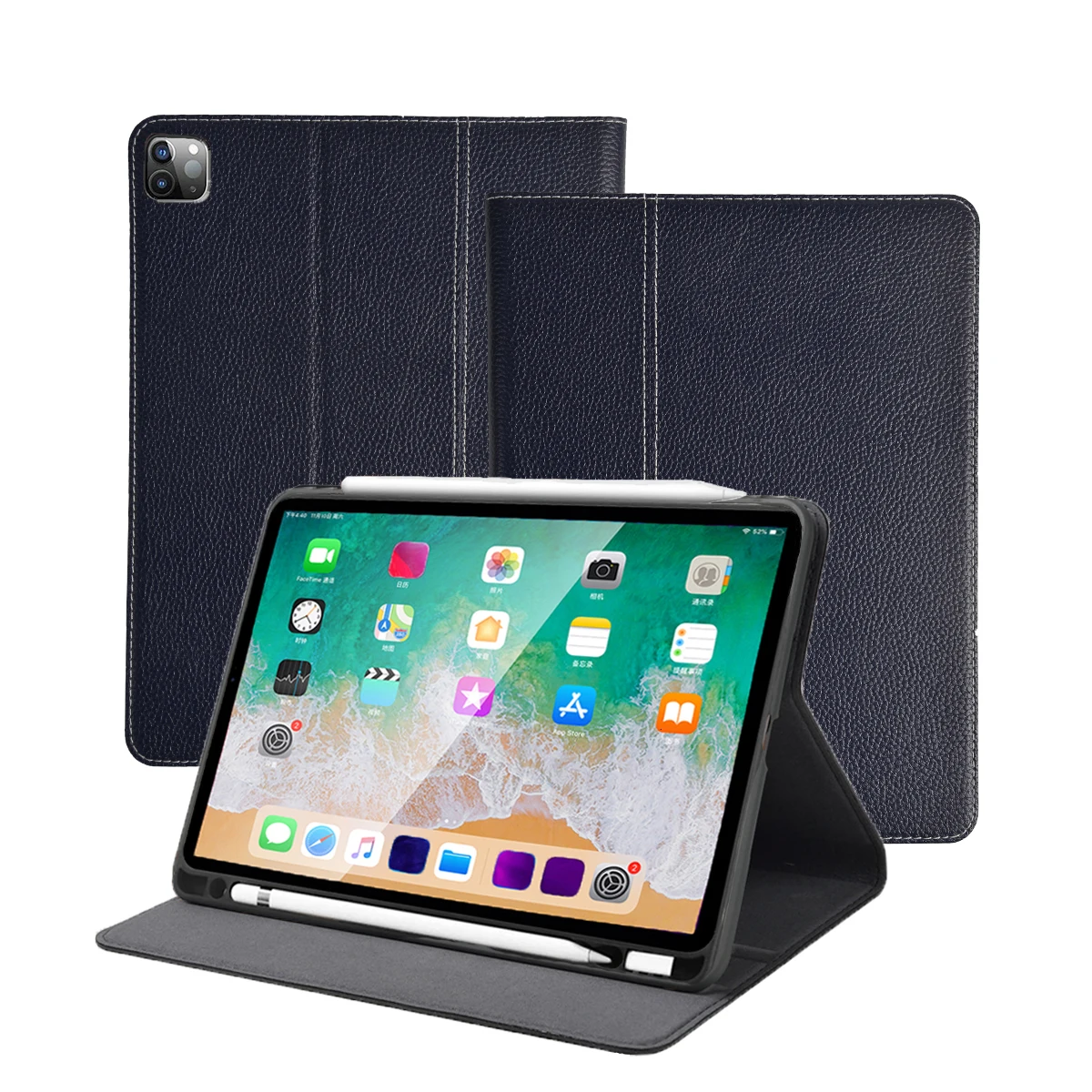 

Soft Silicone Cover Genuine Leather Shockproof for New iPad 11 inch 2020 Tablet Case for ipad pro 11 2020, Multi colors