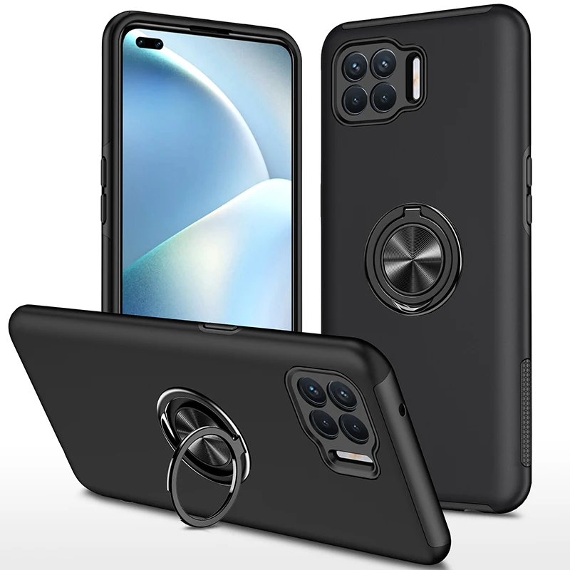 

Magnetic Ring Kickstand Holder PC Layer TPU Bumper Shockproof Phone Case Cover For OPPO A12 A72 A53 A93 4G Case