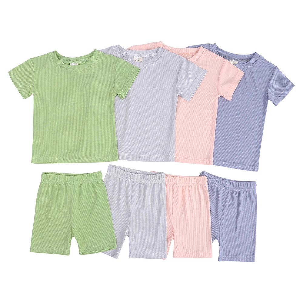 

Kids Tales girls summer clothing short sleeve sleepwear pajamas set mommy and me outfits, As picture