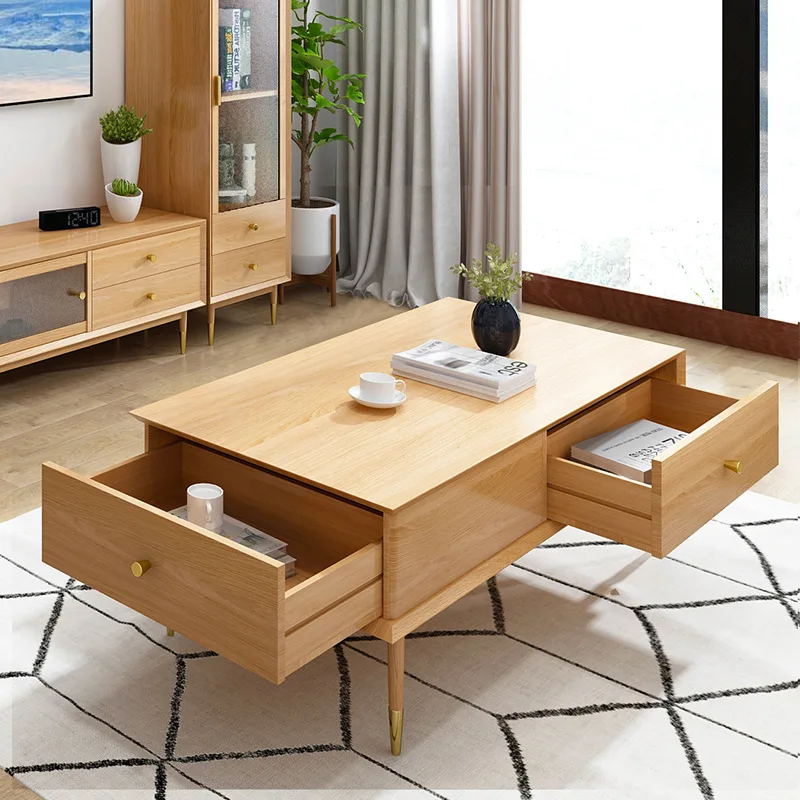 product-Living room storage useful multifunctional Nordic design new listing lounge wood color white-1