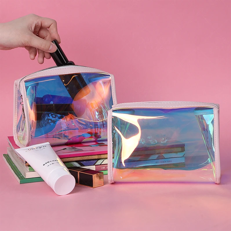 

2020 New waterproof girls PVC cosmetic bag plastic zipper makeup bag, Colorful