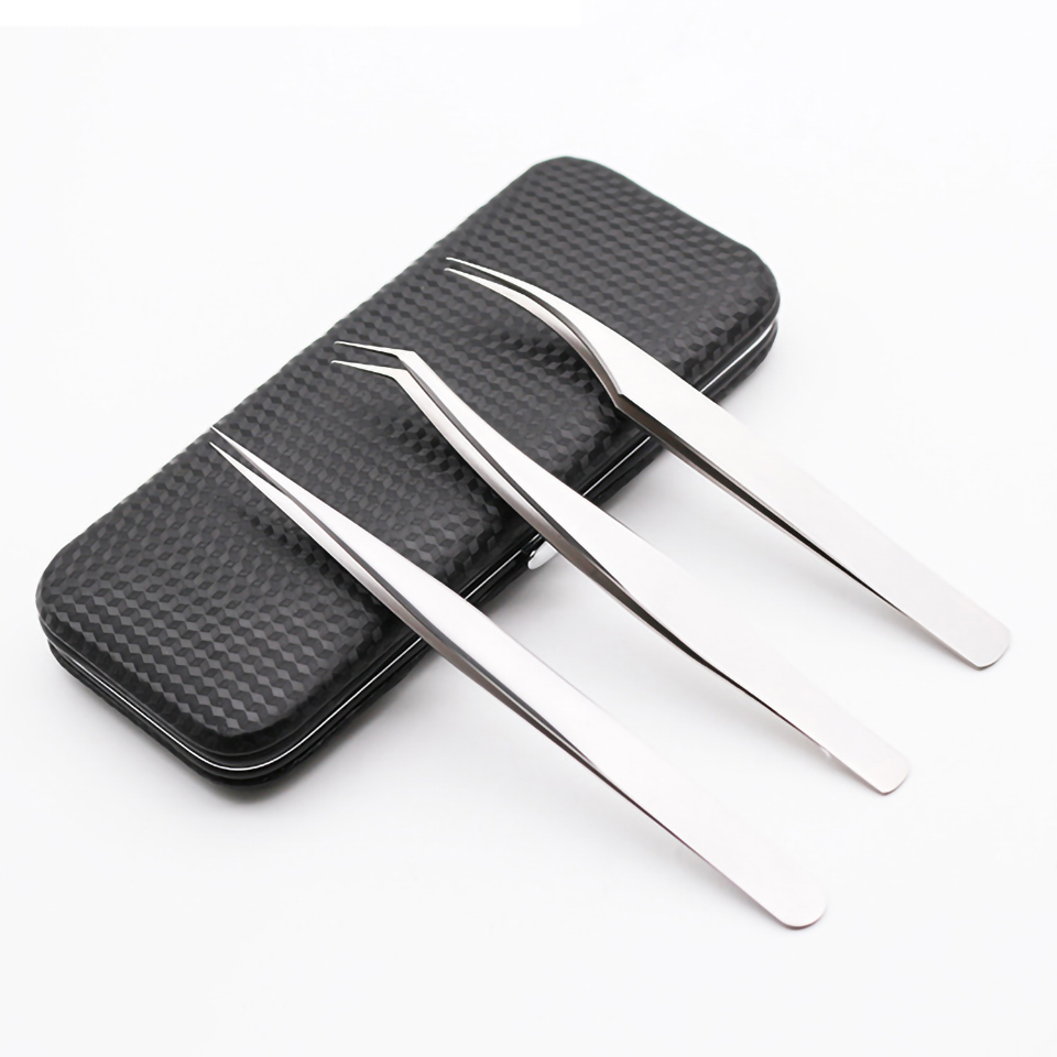 

Professional Stainless Steel DIY Nail Tools Straight Curved Nail Tweezers Kit