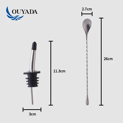 
Factory Direct 28oz stainless steel professional bar set tools cocktail shaker bartender kit with stand 