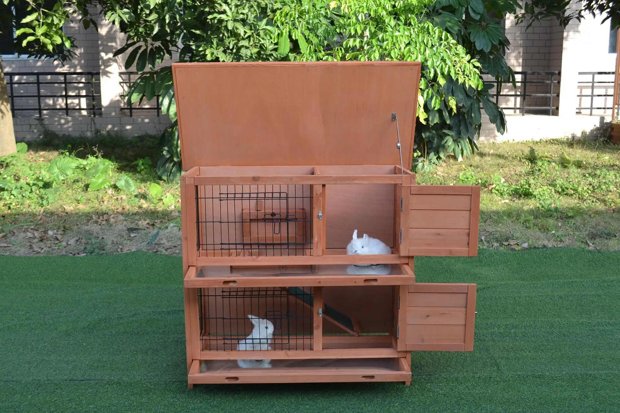 Wooden Two Story Rabbit Hutch Buy 2 Story Rabbit Hutches With Zinc