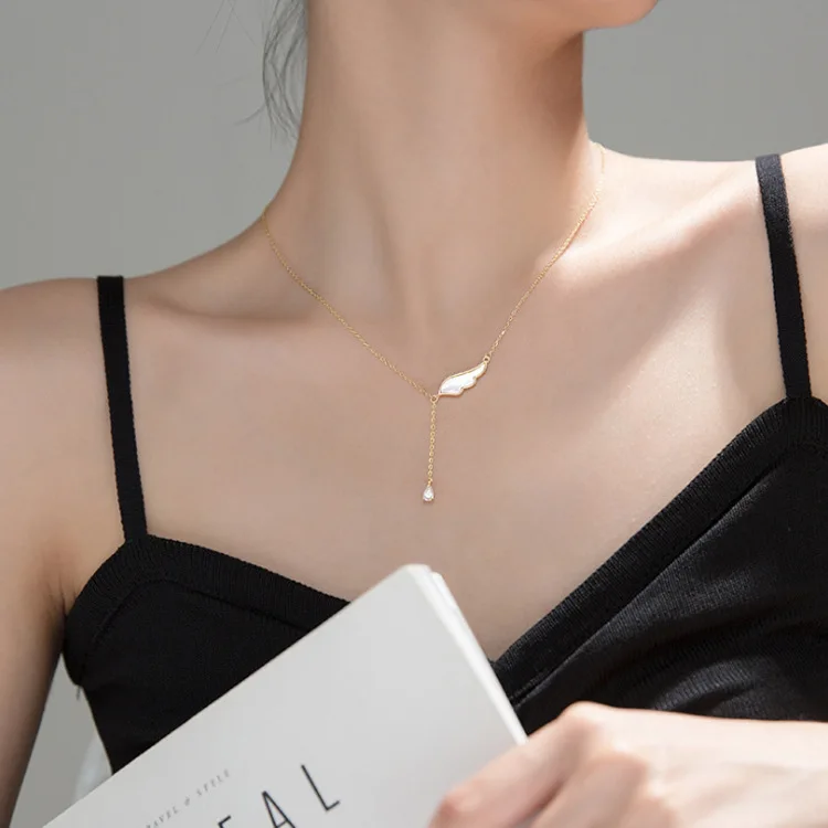 

S925 Silver Color Necklace Crystal Gemstone Wedding Pendant Bizuteria for Women Fahion Jewelry Necklaces Amazon Dropship