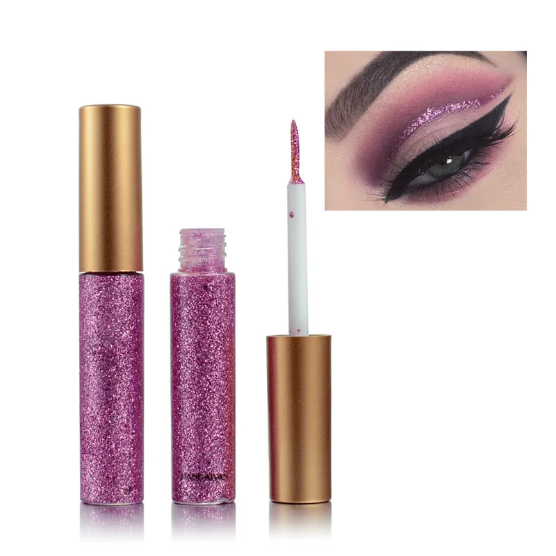 

HANDAIYAN 10 Colors European American Shiny Liquid Eyeliner Glitter Sequins Eye Makeup Waterproof Long Lasting Liquid Eyeliner