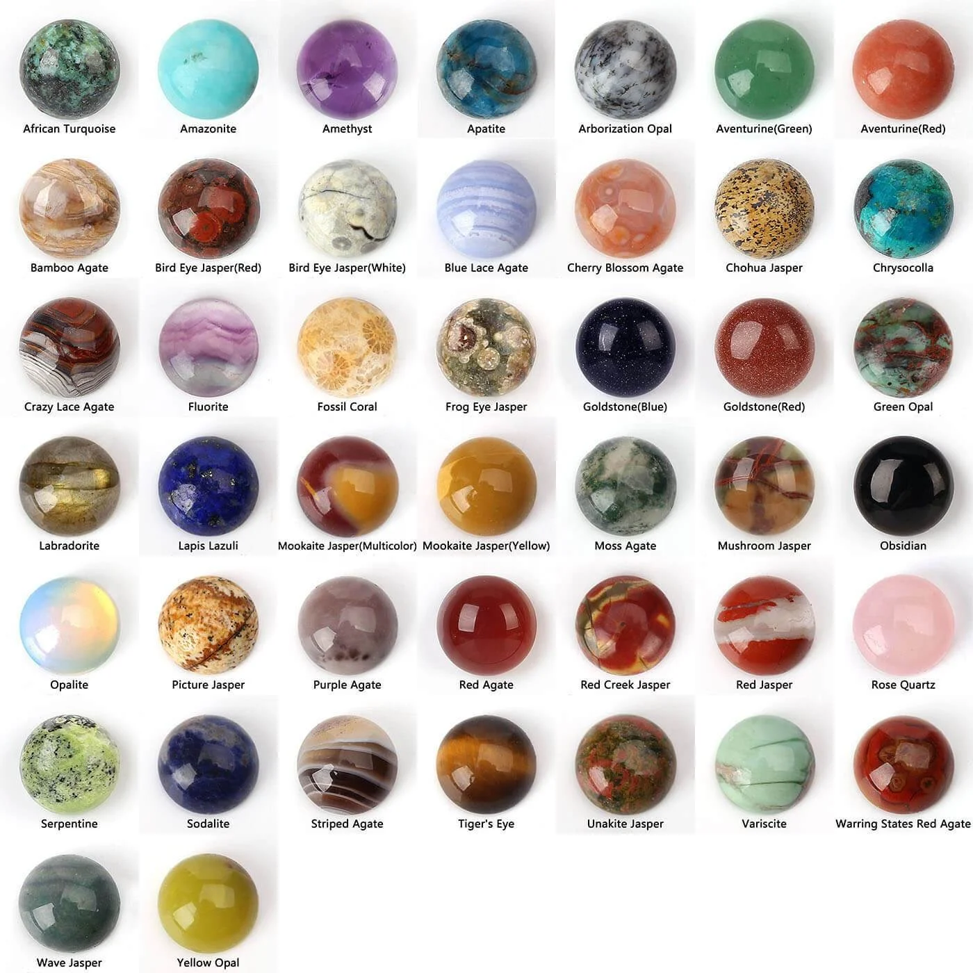 

High Quality Polished  Round Cabochons Natural Stone Jasper Crystal Gemstone Cabochon Loose Gemstone