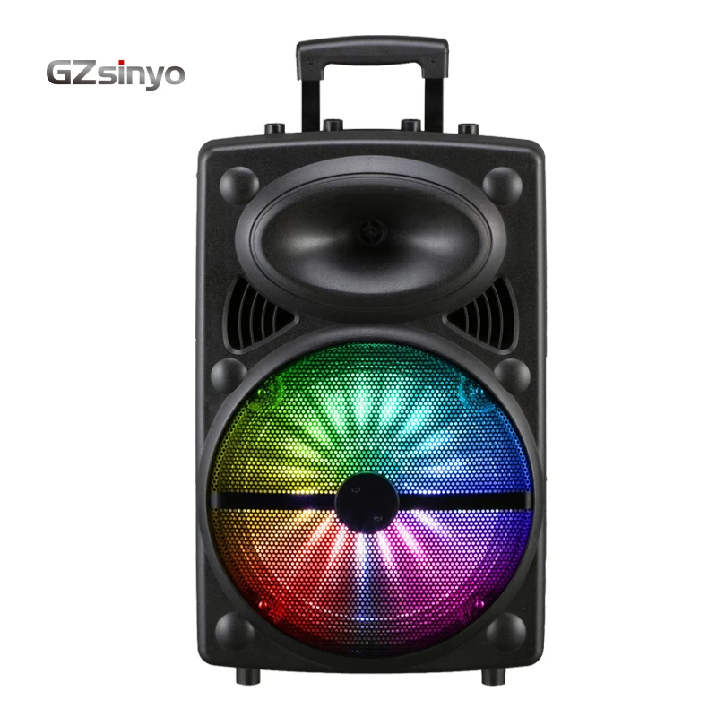 

12INCH hot sell low price outdoor portable speaker system with usb charger, Black