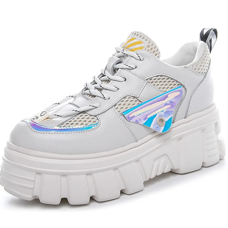 

Genuine Leather 2020 Fashion Style Spring Women's Platform Sneakers Women Chunky Shoes Trainers Lady Plus Sizes Footwear