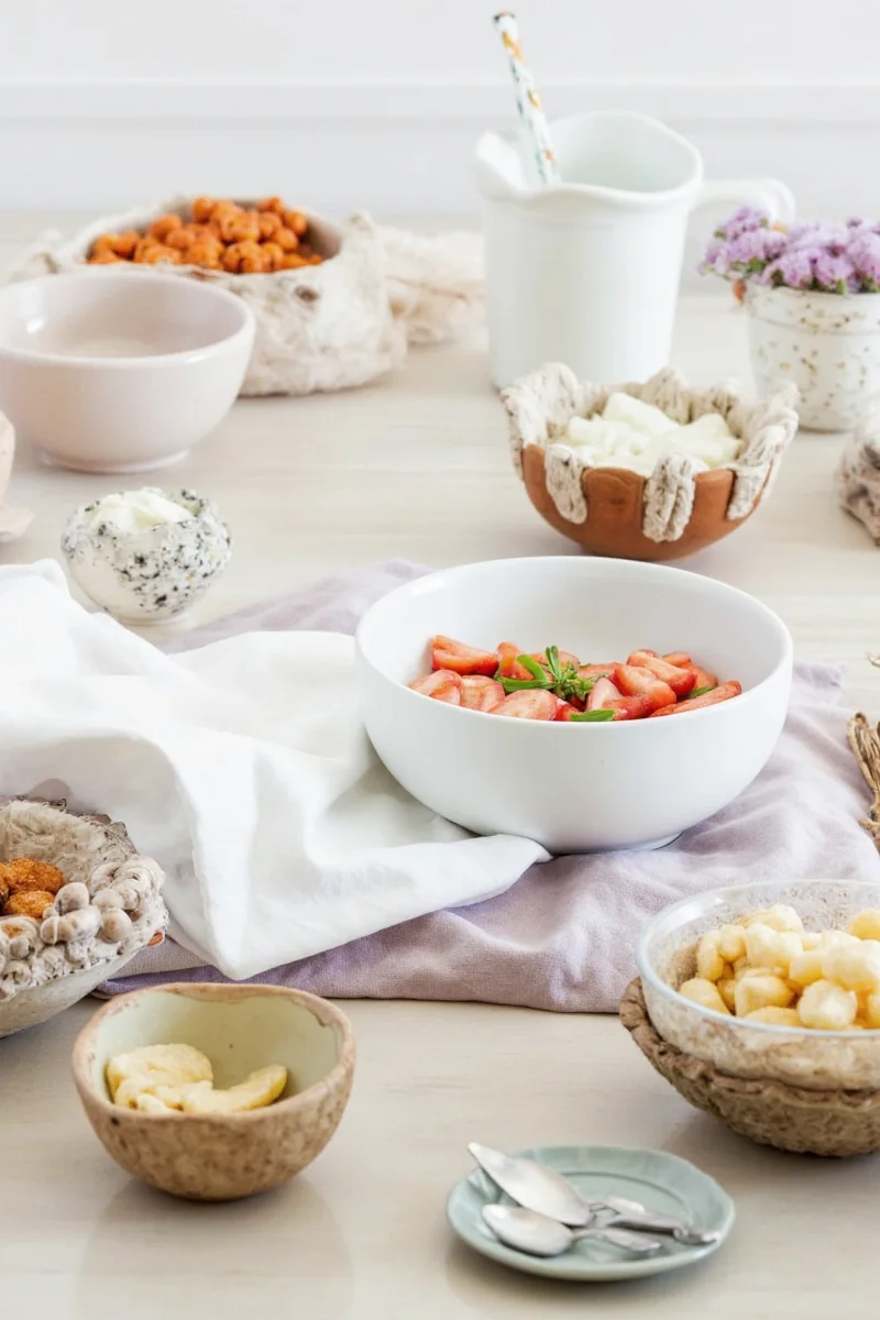 Silicone bowl attached to a highchair tray