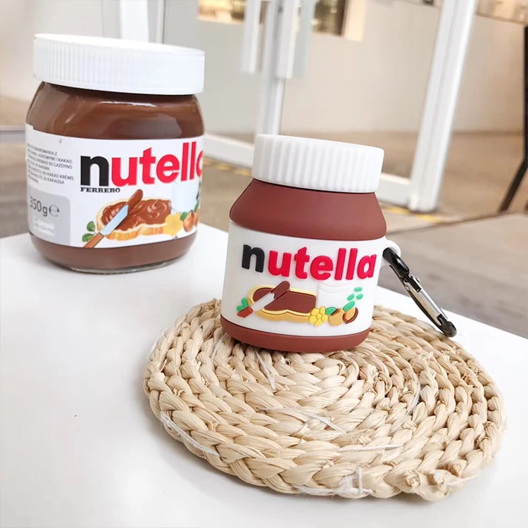 

Nutella Butter For Airpod Case for Apple Airpods 2 Funny 3d Nutella chocolate sauce Protective Cover with hook