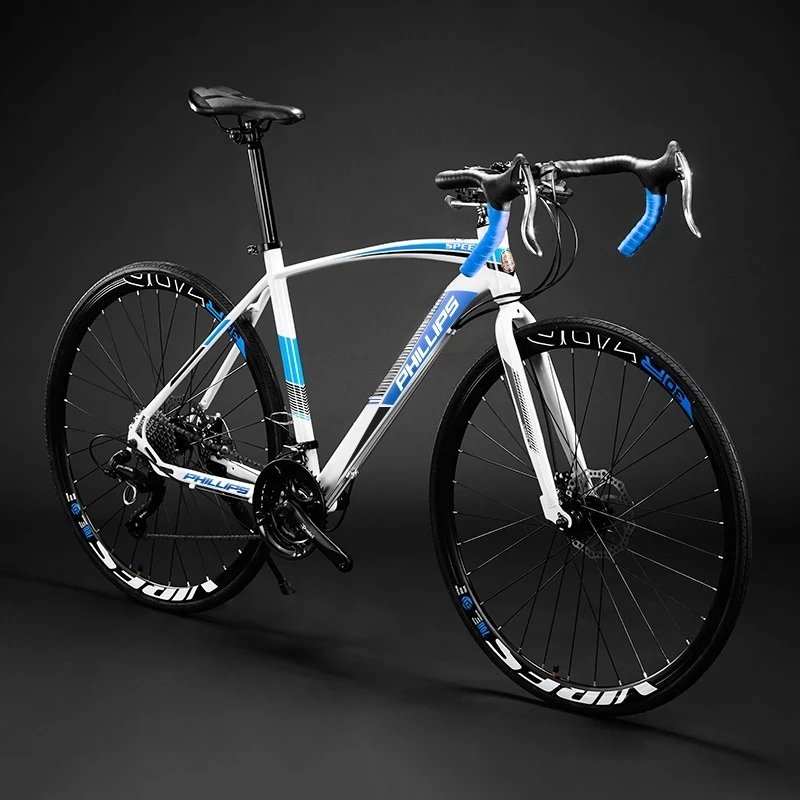 

Road Bike Bent Handlebar Straight Handle 27/30 Variable Speed Integrated Wheel Adult Male and Female Student Racing Bike