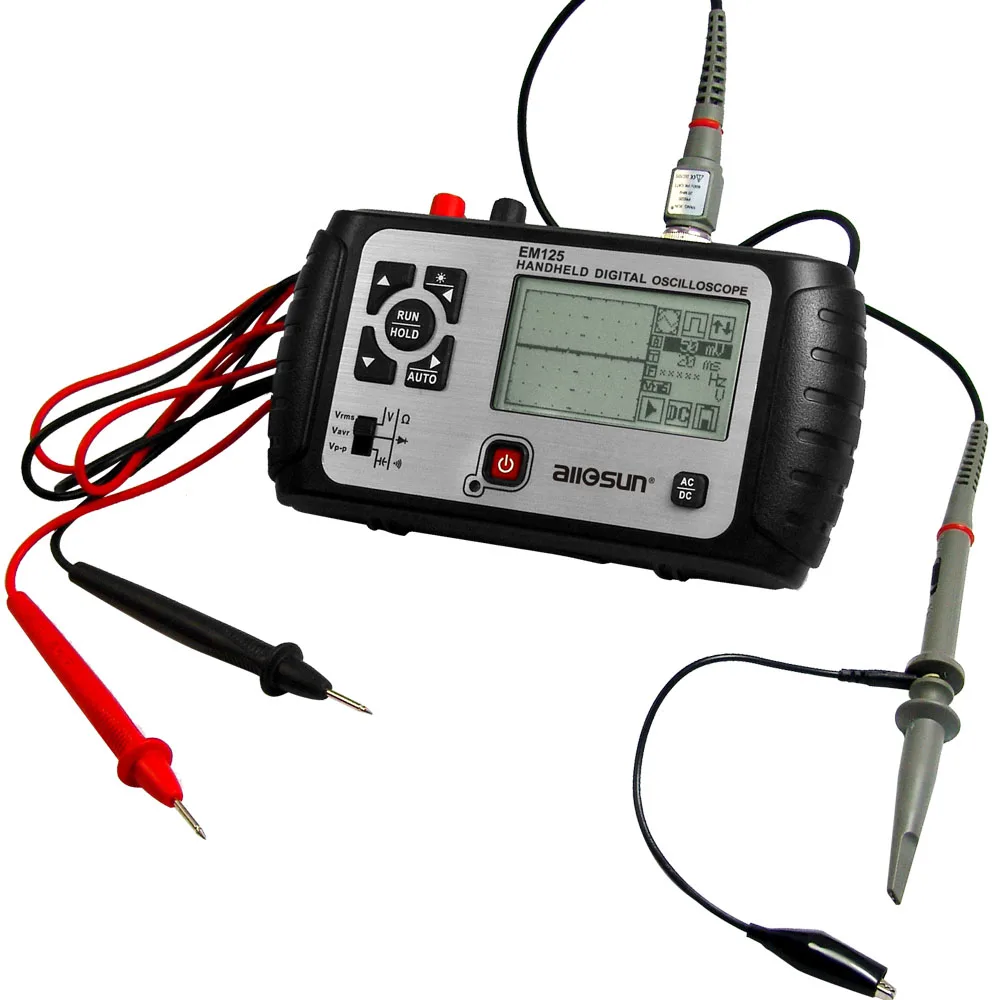 All-sun EM125 Handheld Digital Storage Oscilloscope 25MHz 100M Sa/s Scope Meter with LED backlight stock in US