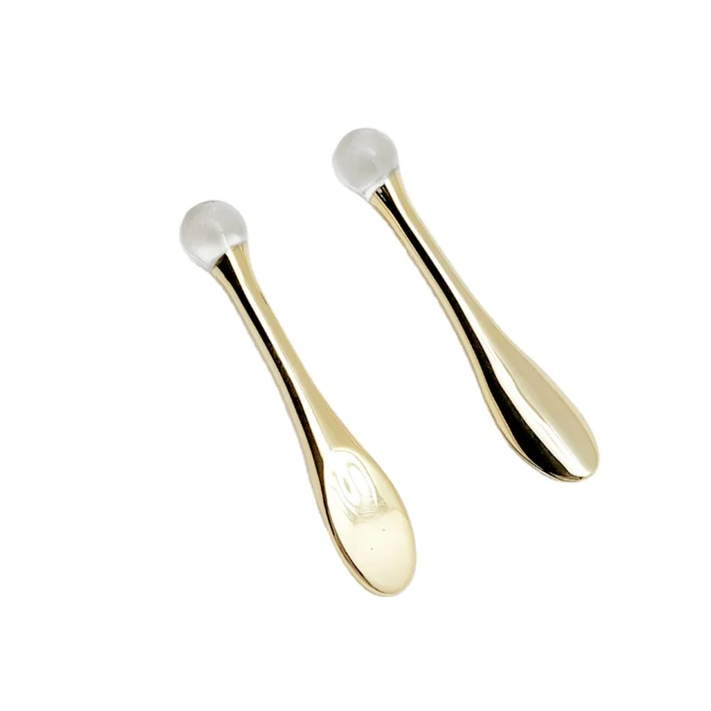 

Hot Sale Small Skin Care Beauty Plastic Cosmetic Spatula Gold Face Cream Facial Mask Spoon