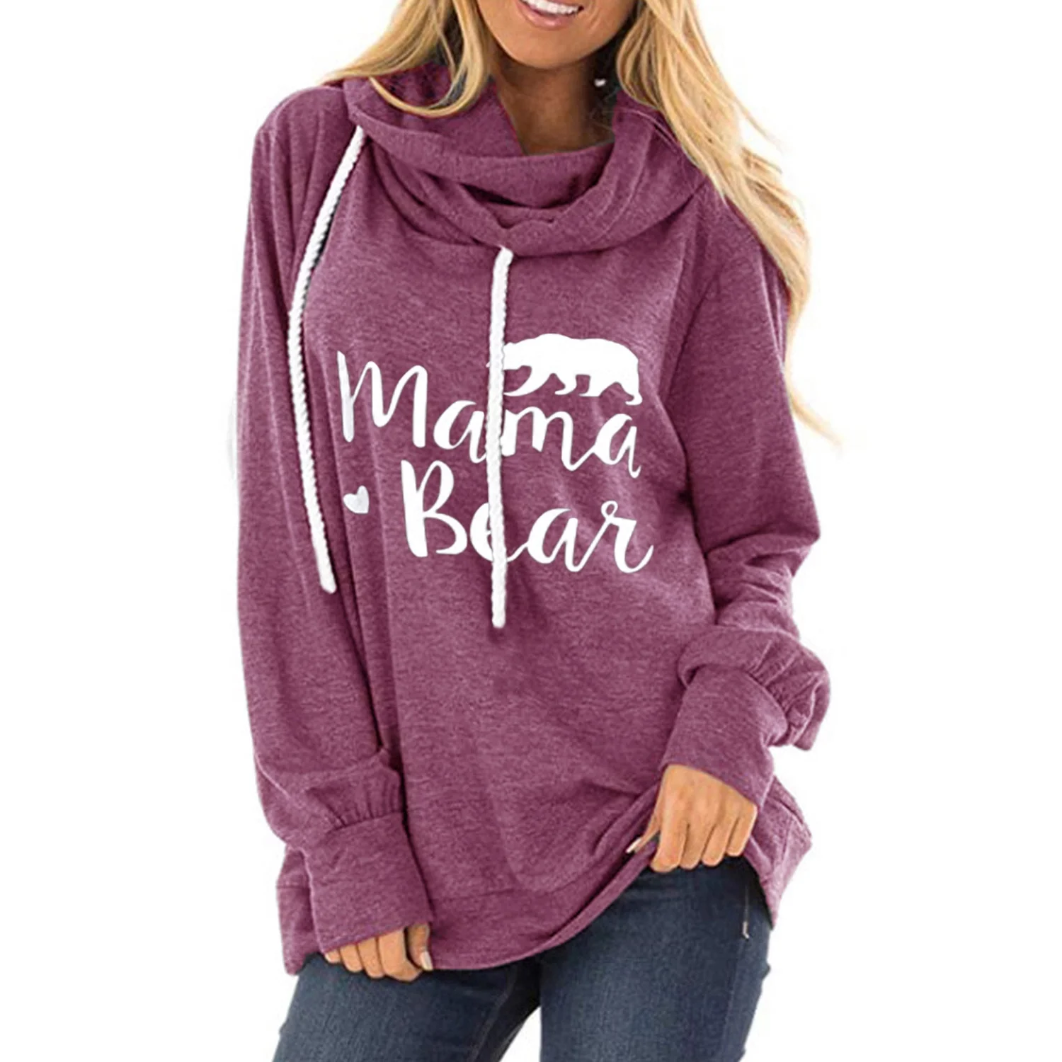 

Women's loose hooded fashion printed sweater trendy pullover