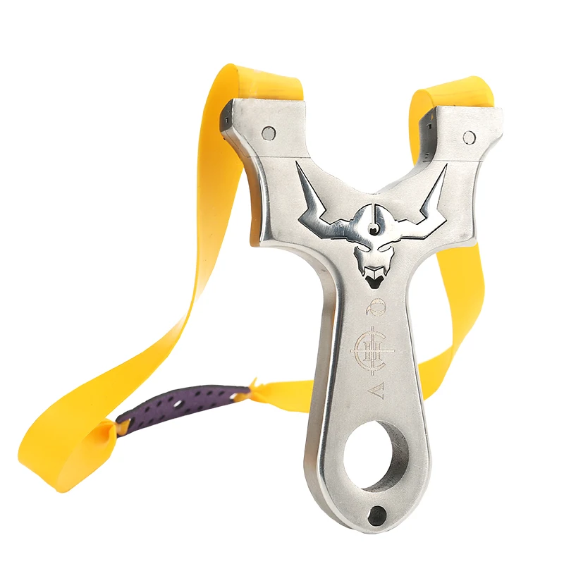 

New adult catapult Chinese professional catapult outdoor hunting and shooting catapult metal stainless steel Slingshot, Silvery