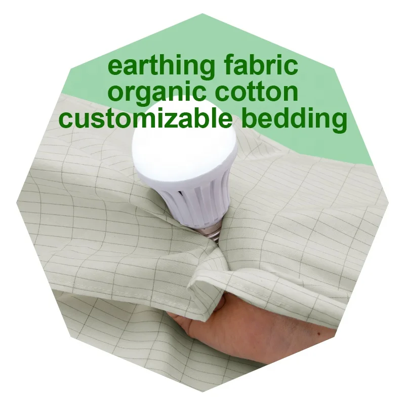 Grounding Pillowcases Silver Fiber Woven Earthing Bed Sheets Grounding Fabric